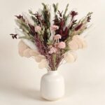 Pale pink and burgundy dried flower bouquet - Image 2