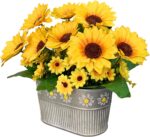 Potted artificial sunflower - Image 2