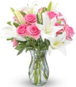 Lily and Pink Rose Bouquet