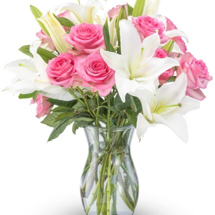 Lily and Pink Rose Bouquet